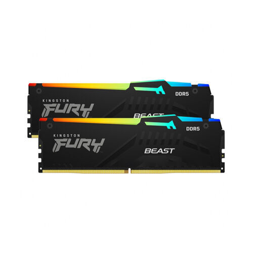 Kingston Fury Beast RGB 32GB (16GBx2) 5600Mhz DDR5 RAM | KF556C36BBEAK2-32 KINGSTON Kingston Fury Beast RGB 32GB (16GBx2) 5600Mhz DDR5 RAM | KF556C36BBEAK2-32 KINGSTON